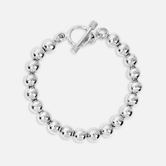 Silver Ball Bead Bracelet, Large