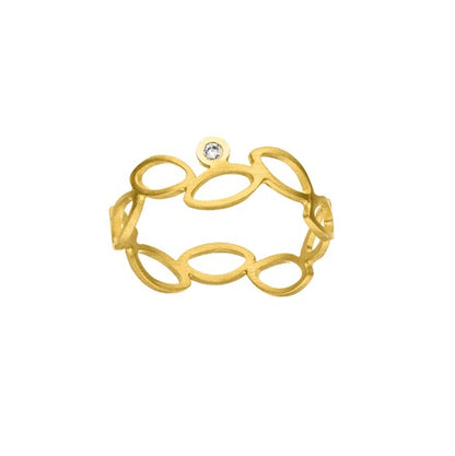 14ct Gold and Diamond Marquise Shapes Ring