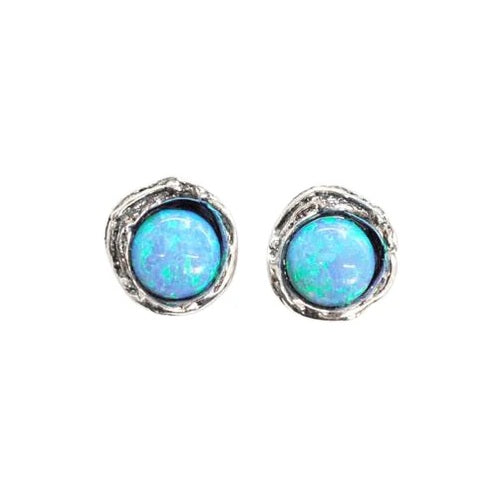 Opalite and Silver Stud Earrings