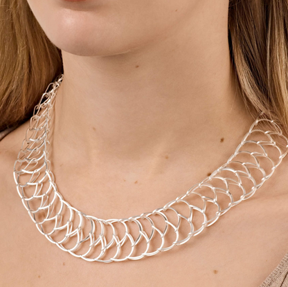 Silver Mesh Link Necklace