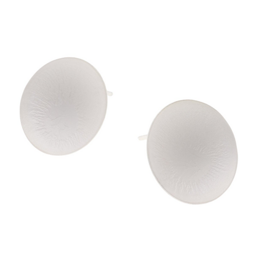 Lenses Stud Earrings, White