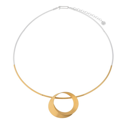 Ribbon Necklace, YGP/Silver