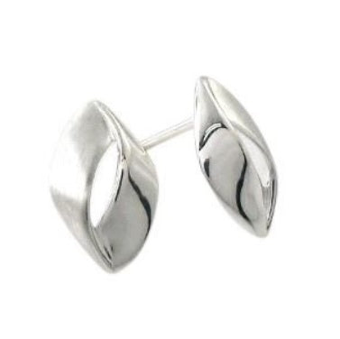 Shell Stud Earrings, Silver