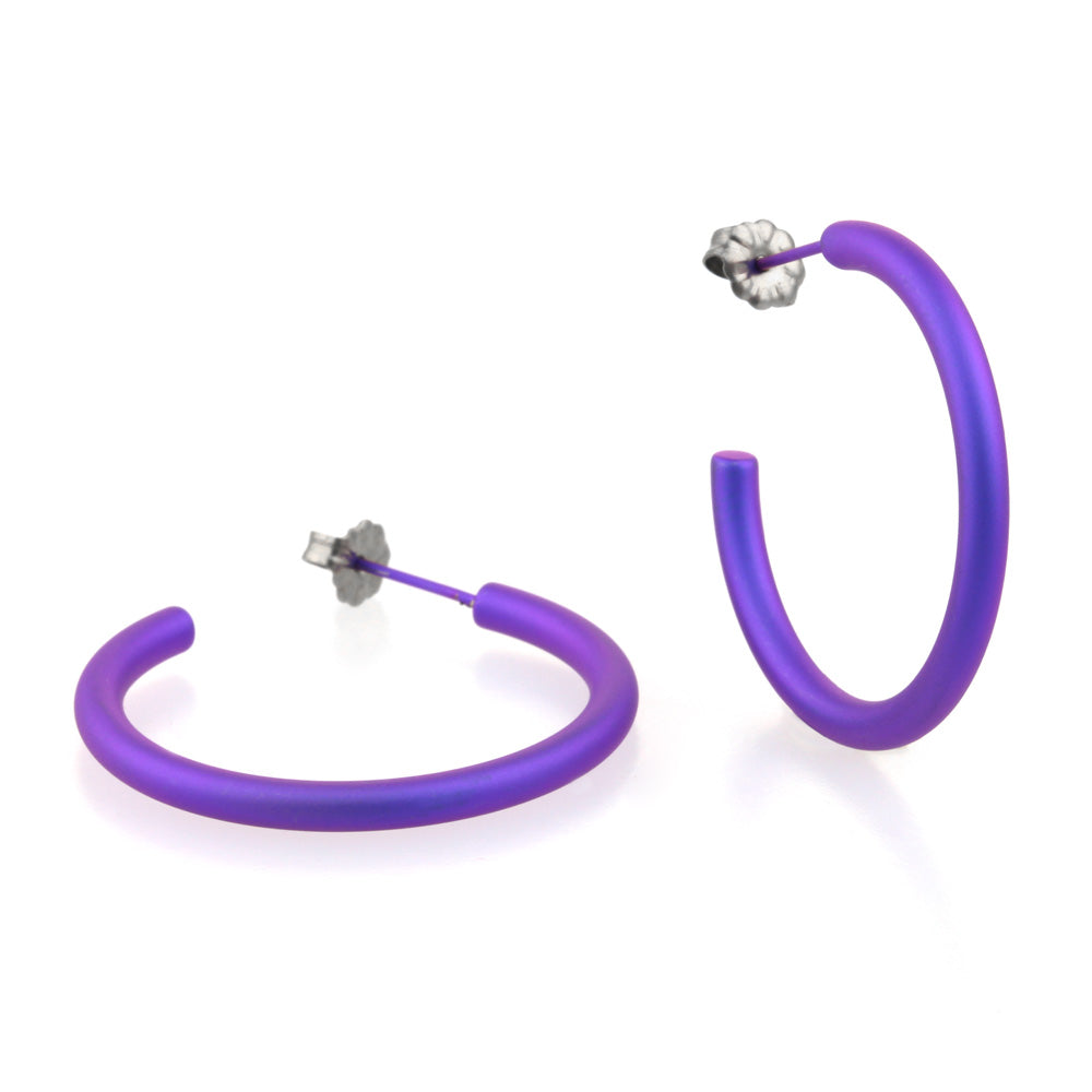 Titanium Hoops - 25mm Purple