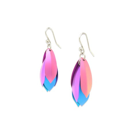 Titanium Wolf of the Woods Earrings - Pink