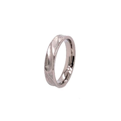 Titanium Carved Waves Ring - Natural 4mm