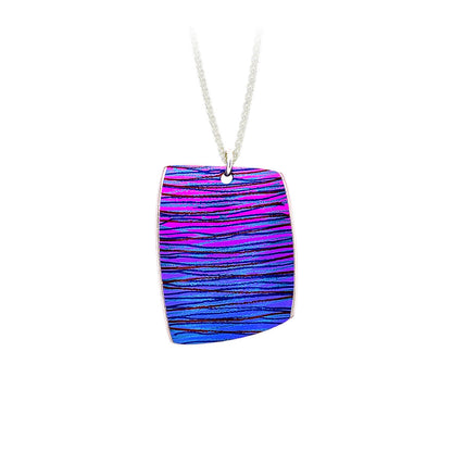 Titanium Extra Large Scratch Art Pendant, Pink