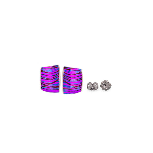 Titanium Large Scratch Art Studs - Pink