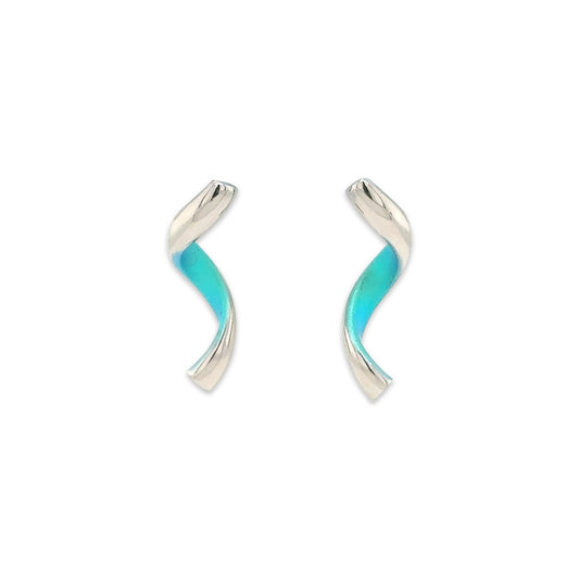 Titanium Spiral Twist Studs - Kingfisher