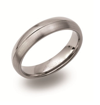 Titanium Brushed/Polished Court Ring, 5mm