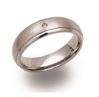 Titanium Diamond Ring, 6mm