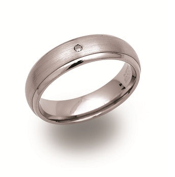 Titanium Diamond Ring, 6mm