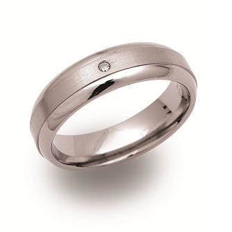 Titanium Diamond Ring, 6mm