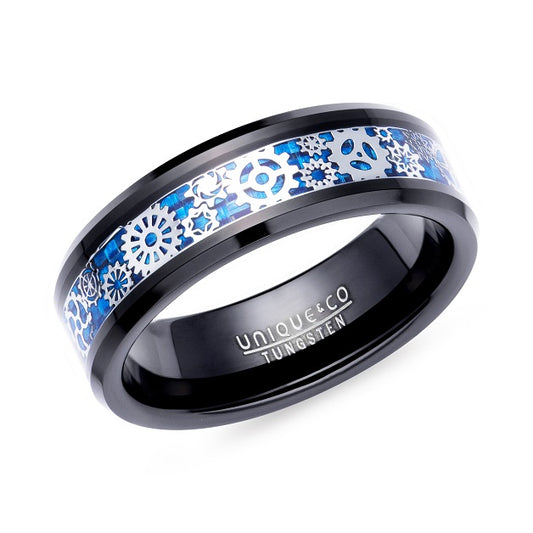 Tungsten Carbon Fibre Inlay Ring