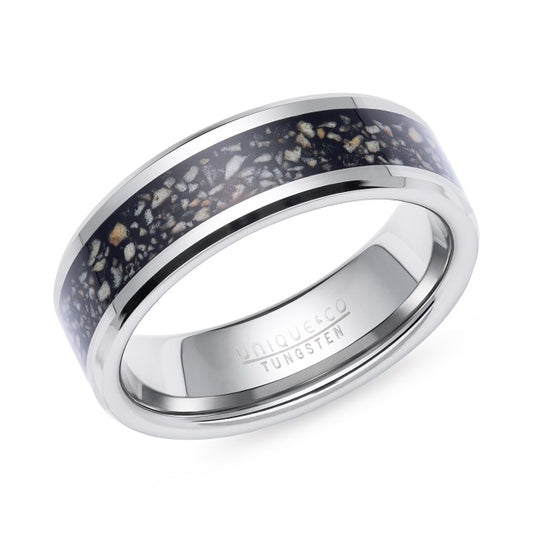 Tungsten Sandstone Inlay Ring