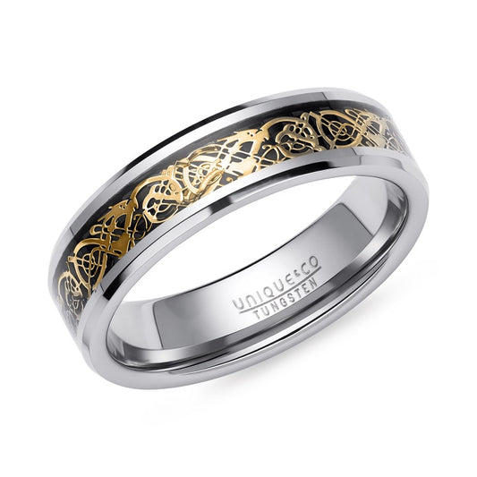 Tungsten Carbon Fibre Inlay Ring