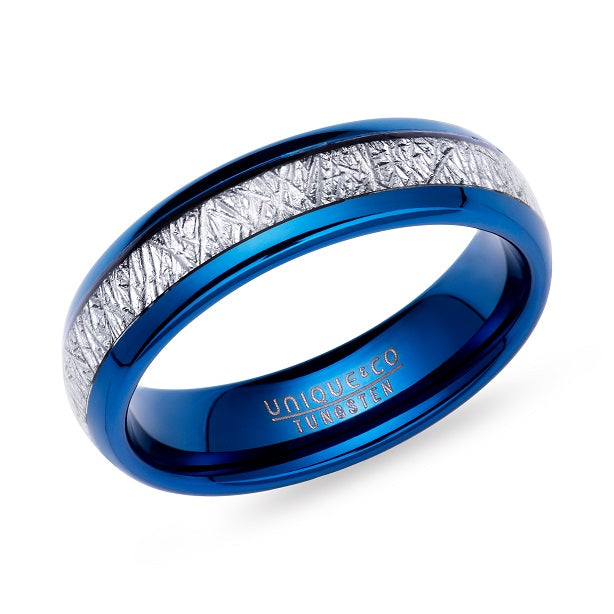 Tungsten Meteorite Paper Inlay Ring