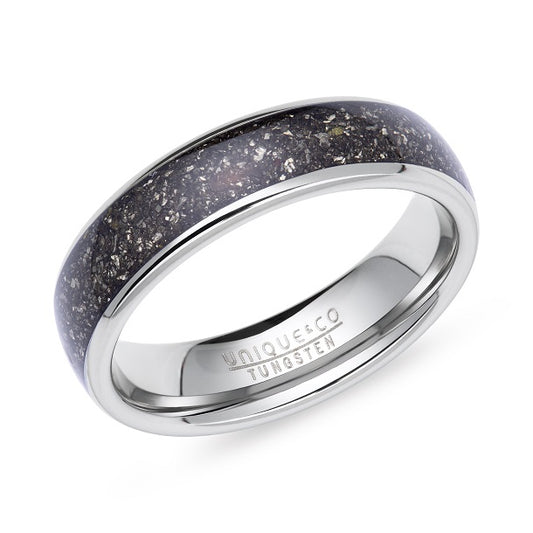 Tungsten Iron Ore Inlay Ring