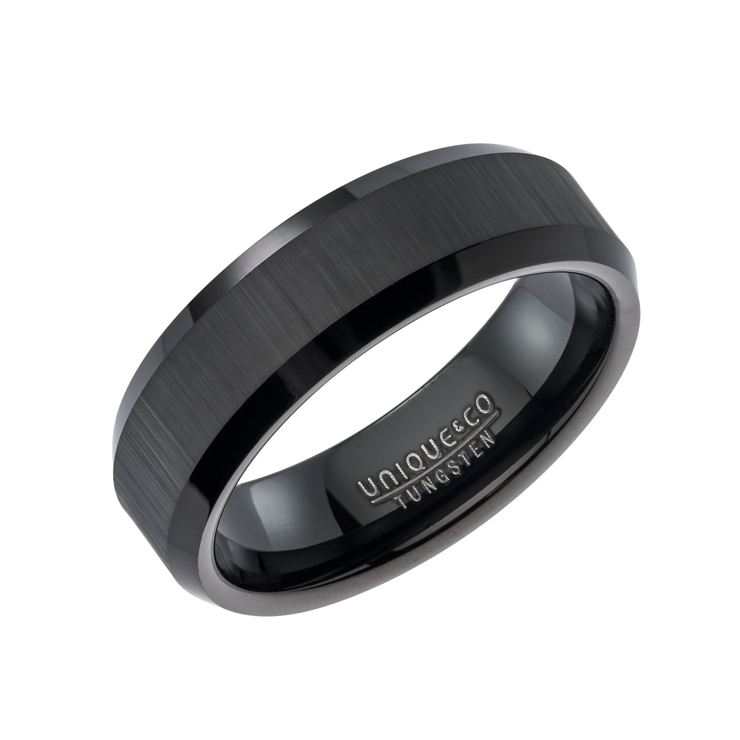 Tungsten Black Matte and Polished Ring