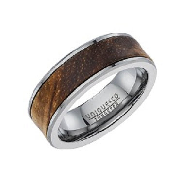 Tungsten Wood Inlay Ring