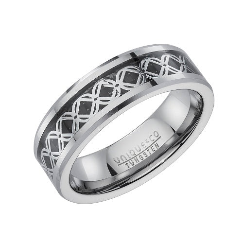 Tungsten Carbon Fibre Inlay Ring