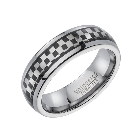 Tungsten Carbon Fibre Inlay Ring