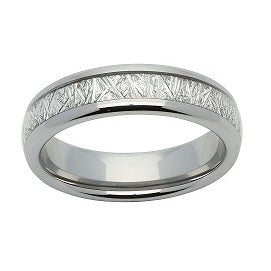 Tungsten Meteorite Inlay Ring