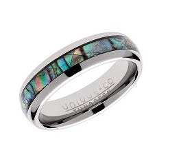 Tungsten Abalone Shell Ring