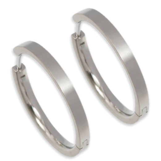Titanium Hinged Hoops - Natural 24mm