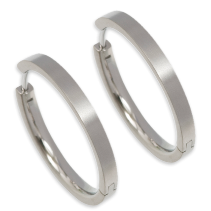 Titanium Hinged Hoops - Natural 24mm
