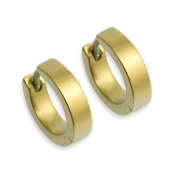 Titanium Hinged Hoops - Yellow 12mm