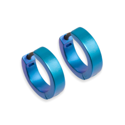 Titanium Hinged Hoops - Kingfisher 12mm