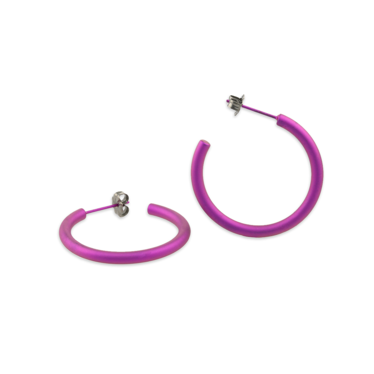 Titanium Hoops - 25mm Pink