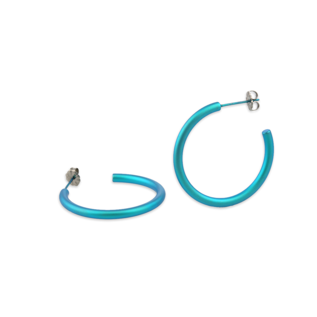 Titanium Hoops - 25mm Kingfisher