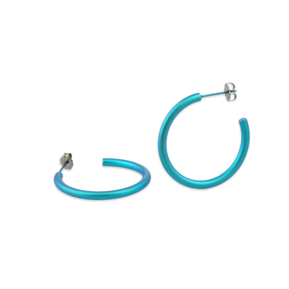 Titanium Hoops - 25mm Kingfisher