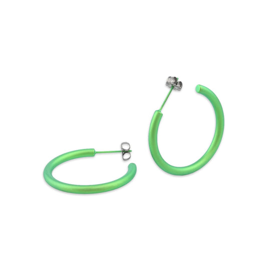 Titanium Hoops - 25mm Green
