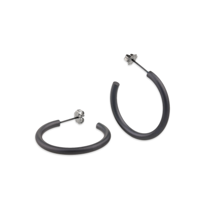 Titanium Hoops - 25mm Black