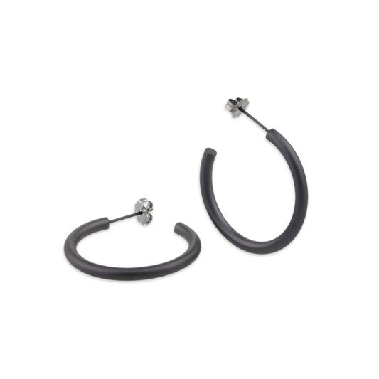 Titanium Hoops - 25mm Black