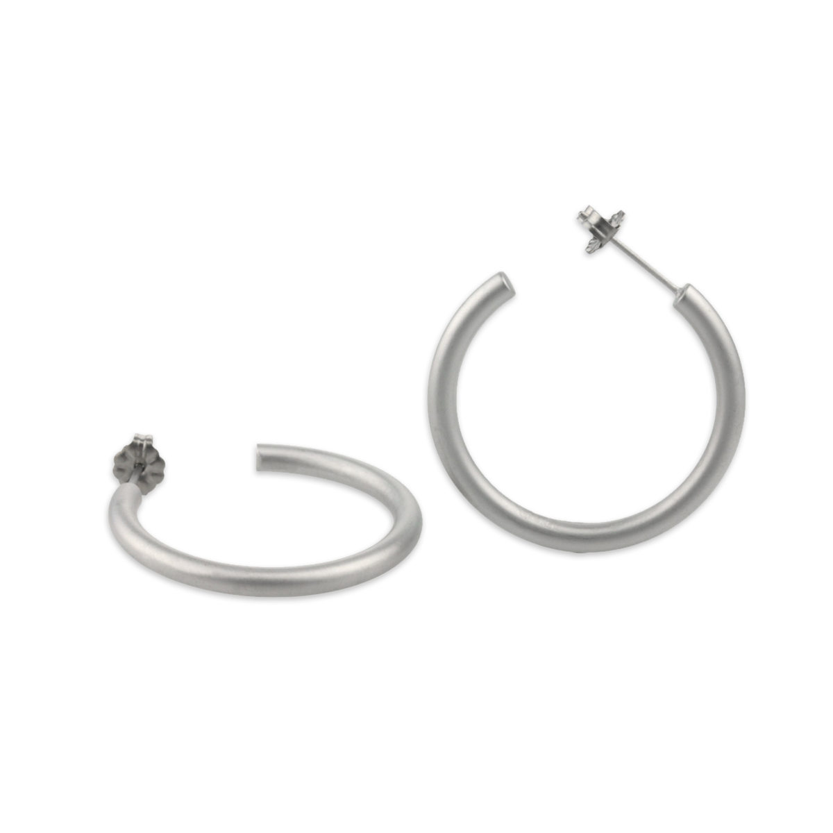 Titanium Hoops - 25mm Natural