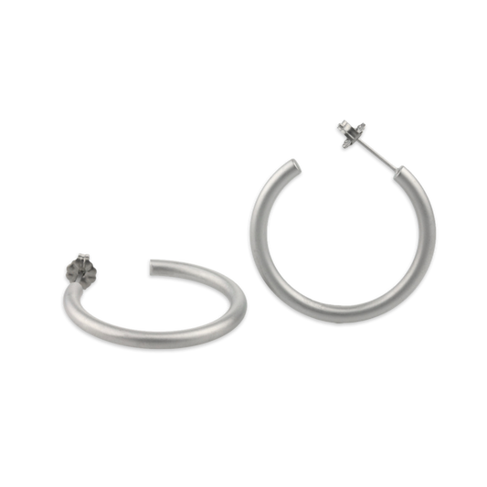 Titanium Hoops - 25mm Natural
