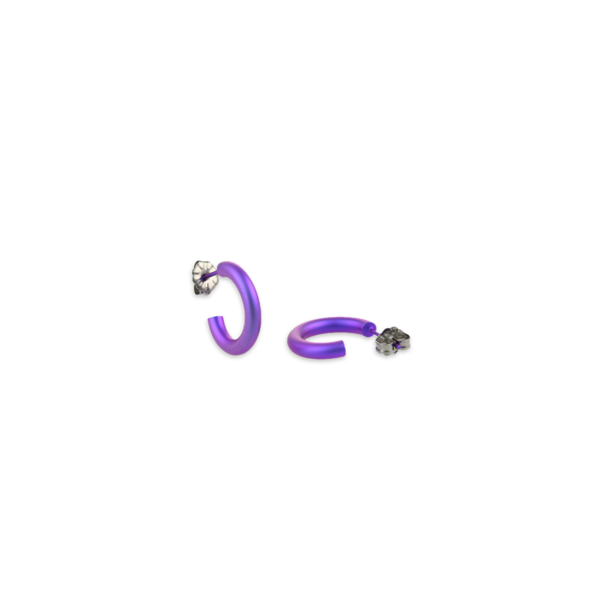 Titanium Hoops - 12mm Purple