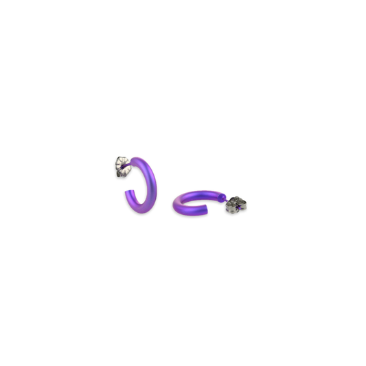 Titanium Hoops - 12mm Purple