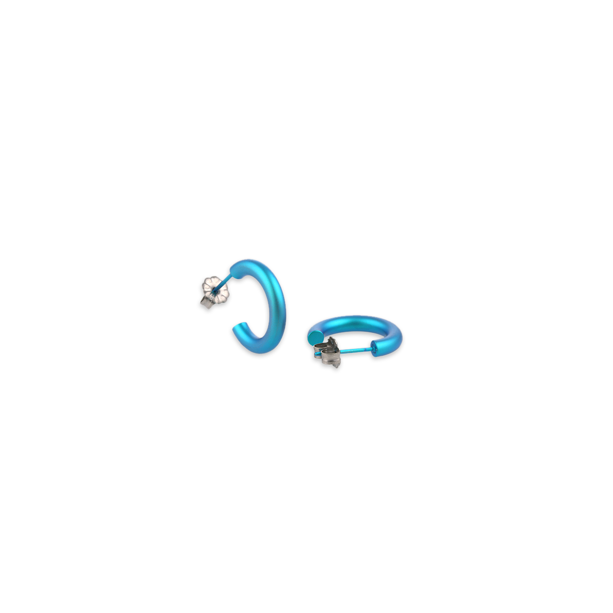 Titanium Hoops - 12mm Kingfisher