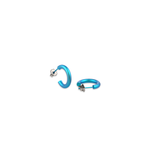Titanium Hoops - 12mm Kingfisher