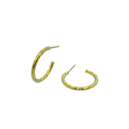 Titanium Small Twisted Hoops - Yellow