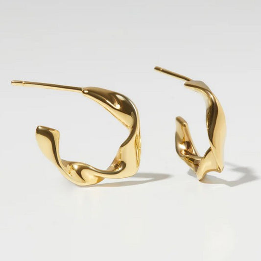 Ribbon Twist Half Hoops, YGP
