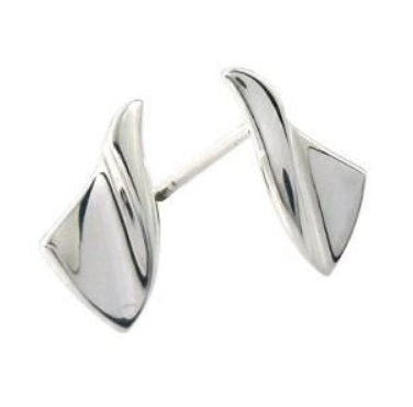 Triangle Twist Stud Earrings, Silver