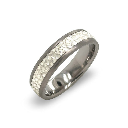 Titanium Volcanic Inlay Ring