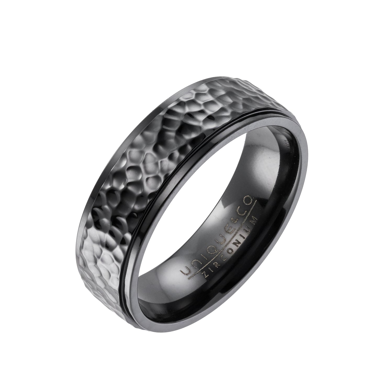 Hammered Black Zirconium Ring