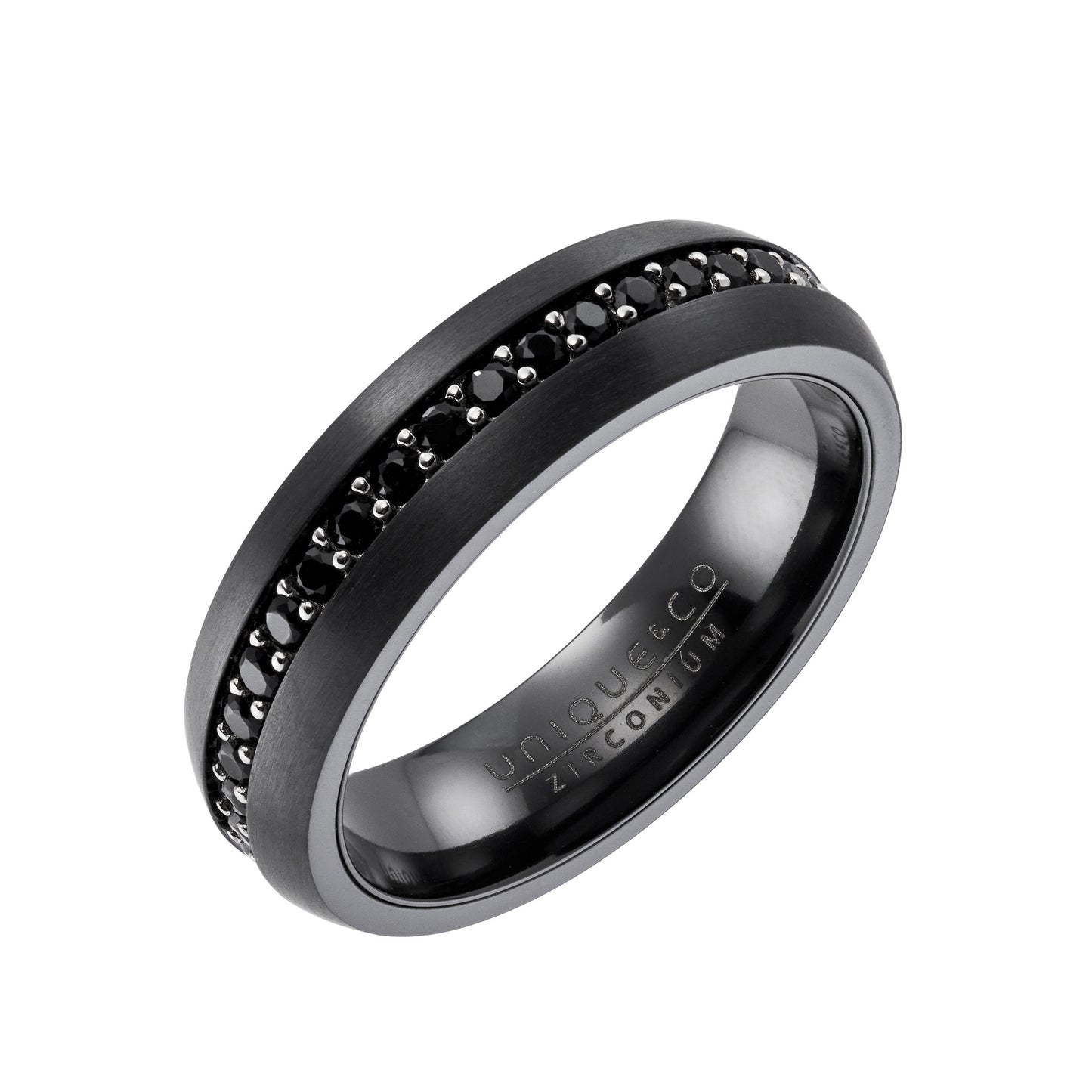 Black Zirconium Ring, Black CZ